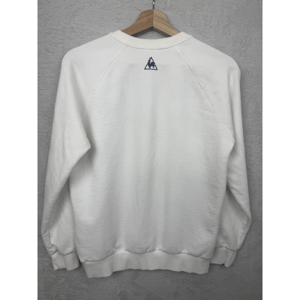 Le Coq Sportif Sweatshirt White Spellout Logo Crewneck Retro Sportswear Mens S - Picture 2 of 9